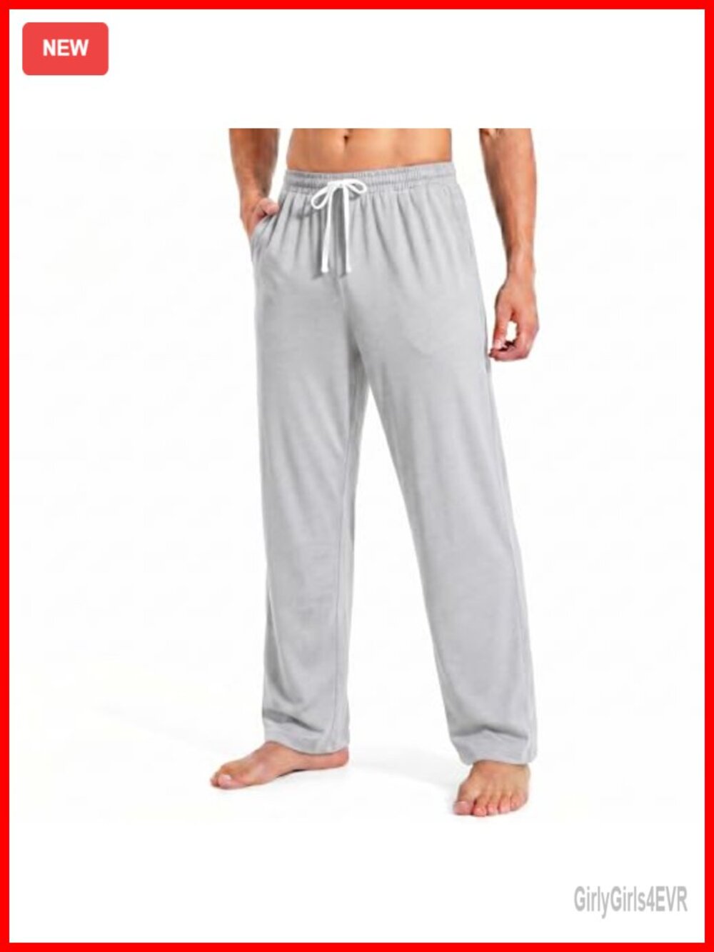 Men's Yoga Pants Open Bottom Baggy Sweatpants Lightweight Athletic Lounge Pants